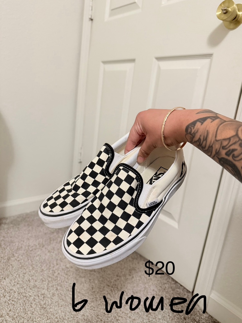 Vans Checkerboard Slip-On Sneakers - Black & White